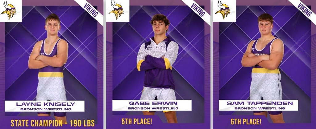 Bronson’s Knisely wins In. Wrestling State Title